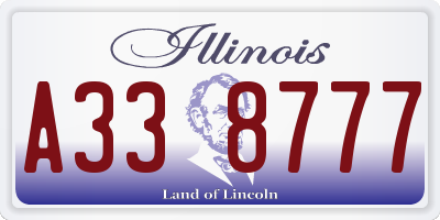 IL license plate A338777