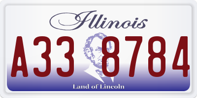 IL license plate A338784
