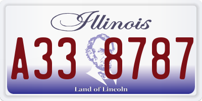 IL license plate A338787