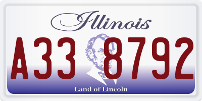 IL license plate A338792