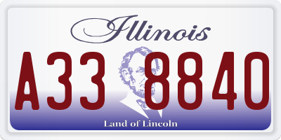IL license plate A338840