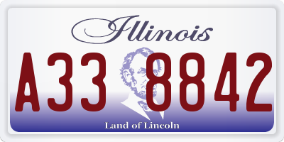 IL license plate A338842