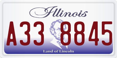 IL license plate A338845