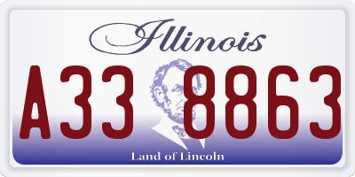 IL license plate A338863