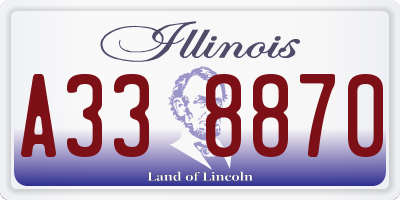 IL license plate A338870