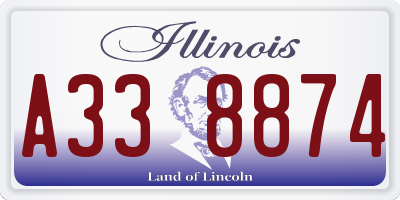 IL license plate A338874