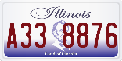 IL license plate A338876