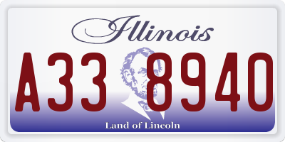 IL license plate A338940