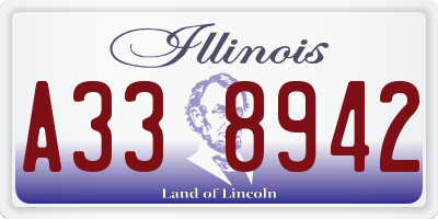 IL license plate A338942