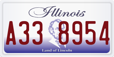 IL license plate A338954