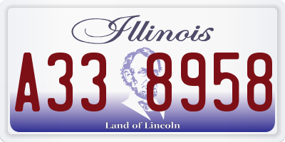 IL license plate A338958