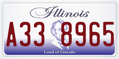 IL license plate A338965