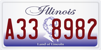 IL license plate A338982