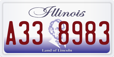 IL license plate A338983