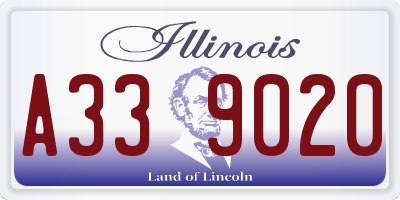 IL license plate A339020
