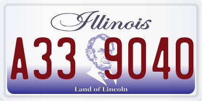 IL license plate A339040