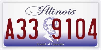 IL license plate A339104