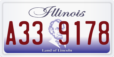 IL license plate A339178