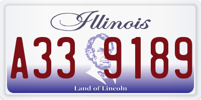 IL license plate A339189