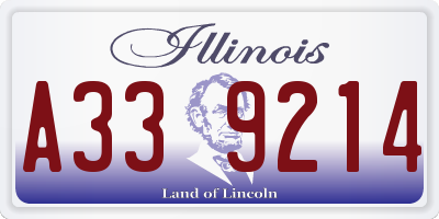 IL license plate A339214