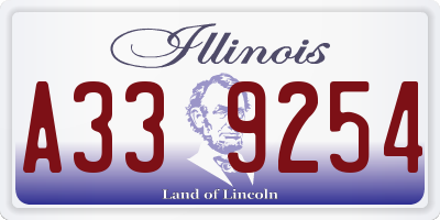 IL license plate A339254