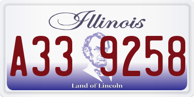 IL license plate A339258