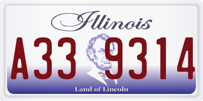 IL license plate A339314