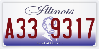 IL license plate A339317