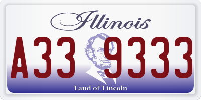 IL license plate A339333