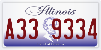 IL license plate A339334