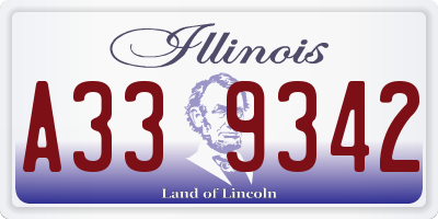 IL license plate A339342