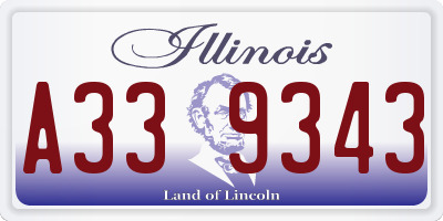IL license plate A339343