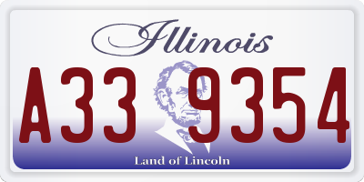IL license plate A339354