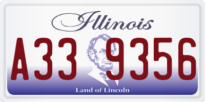 IL license plate A339356