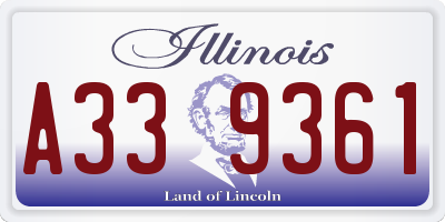 IL license plate A339361