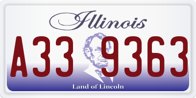 IL license plate A339363