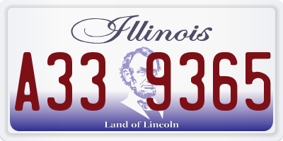 IL license plate A339365