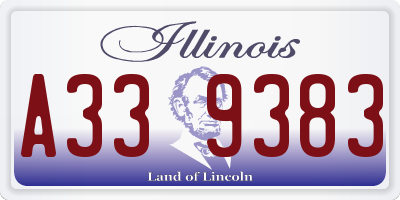 IL license plate A339383