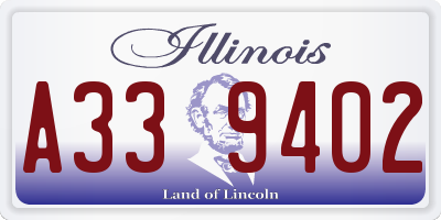 IL license plate A339402