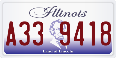 IL license plate A339418