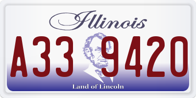 IL license plate A339420