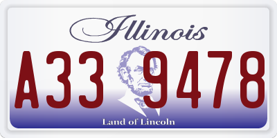 IL license plate A339478
