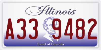 IL license plate A339482