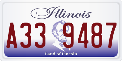 IL license plate A339487