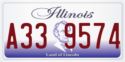 IL license plate A339574