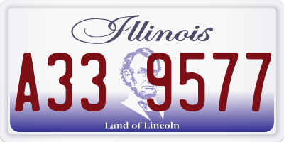 IL license plate A339577