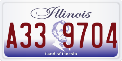 IL license plate A339704