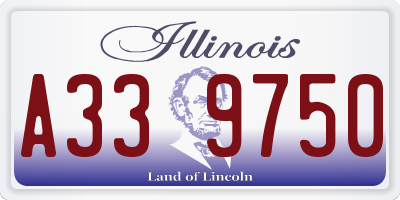 IL license plate A339750