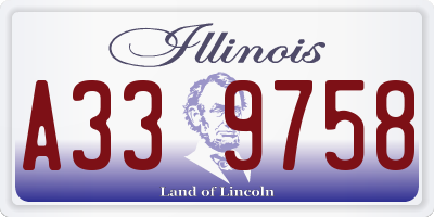 IL license plate A339758