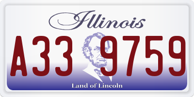 IL license plate A339759